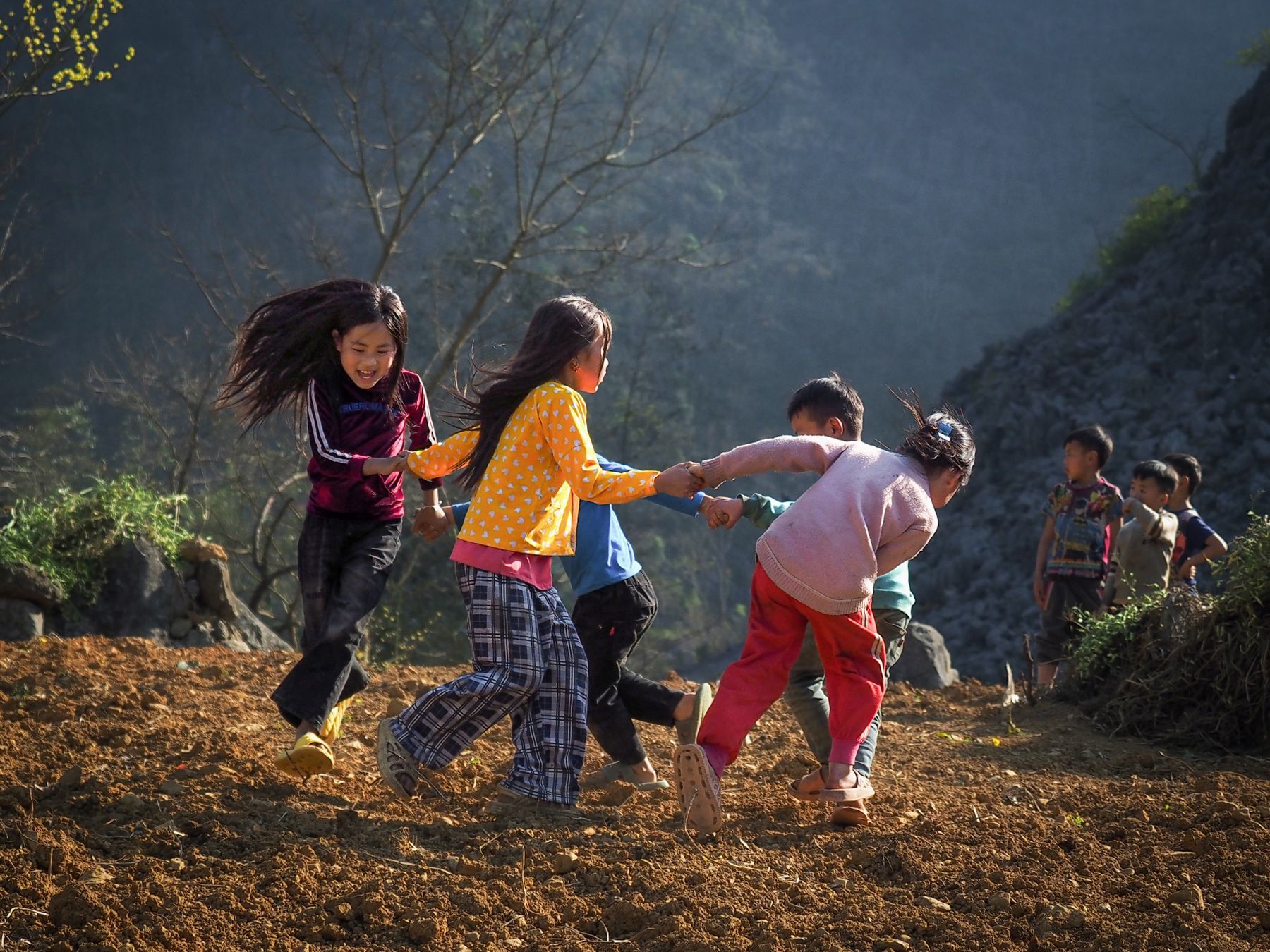 Children playing together outdoors